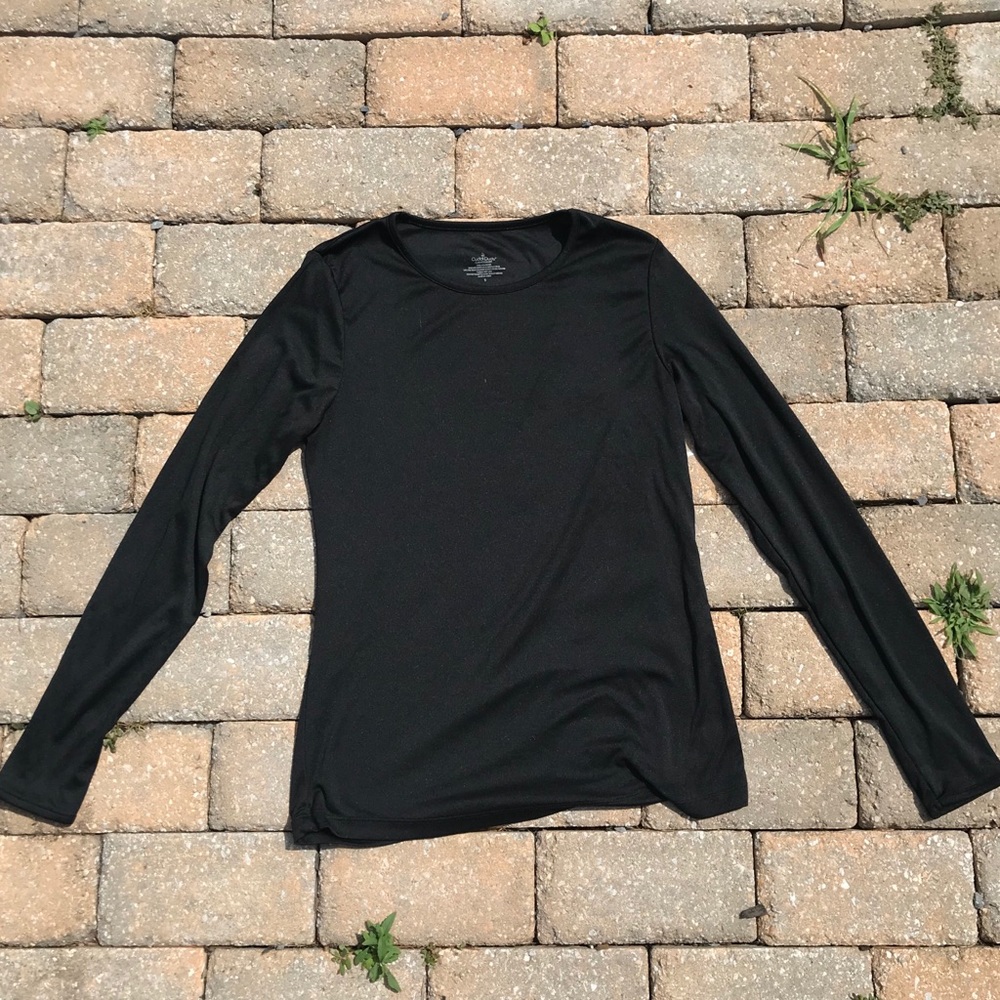 Plain black athletic top